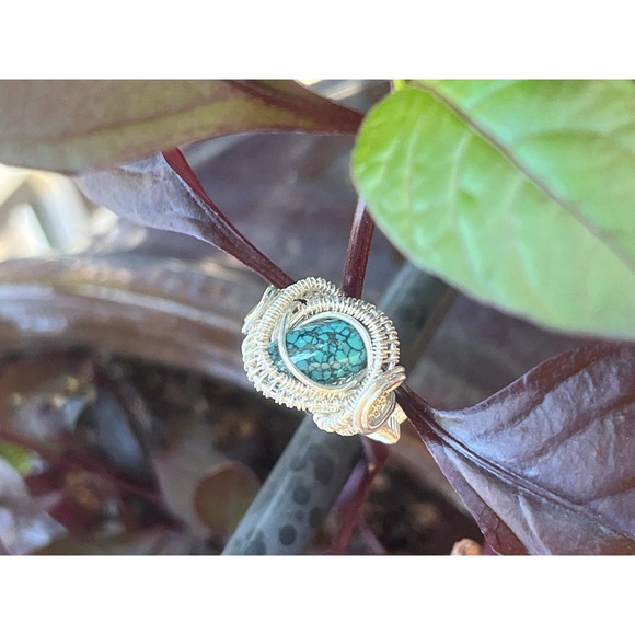 Artisan Sterling Silver Turquoise Ring - Picture 10 of 10